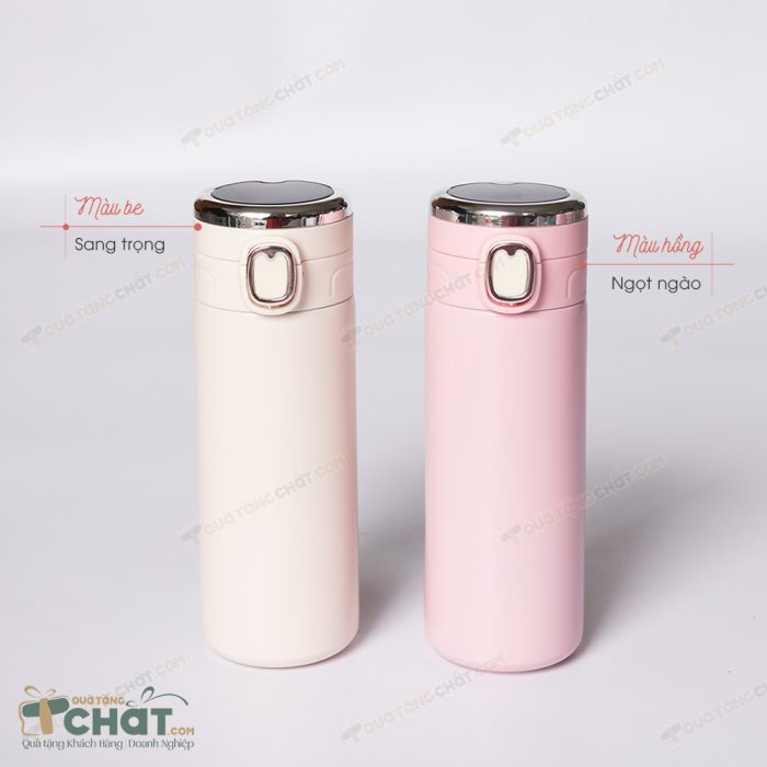 Ly giữ nhiệt có 2 màu tùy chọn: Be, Hồng