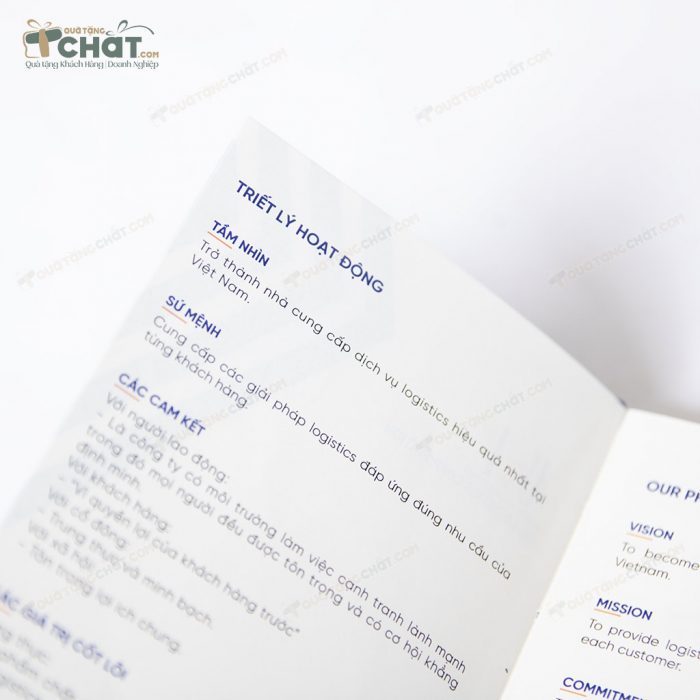 Các trang thông tin doanh nghiệp trên sổ tay
